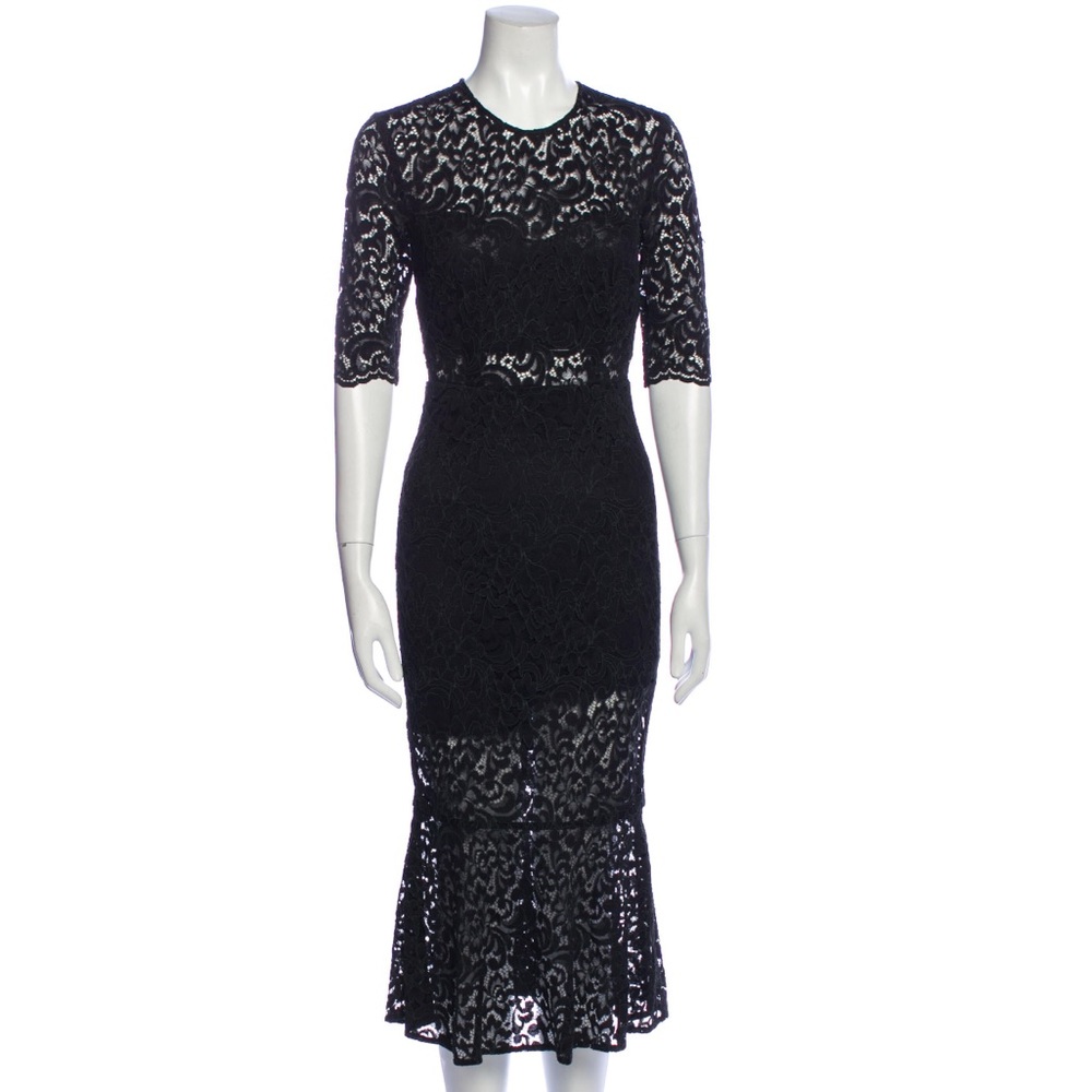 Veronica Beard Lace Pattern Midi Dress